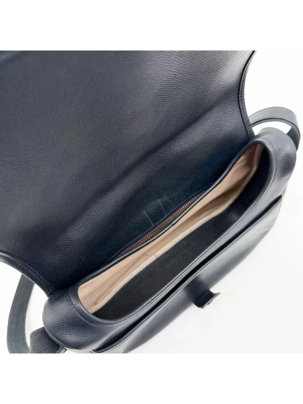 Hermes Rare Vintage Noumea Shoulder Bag Navy
